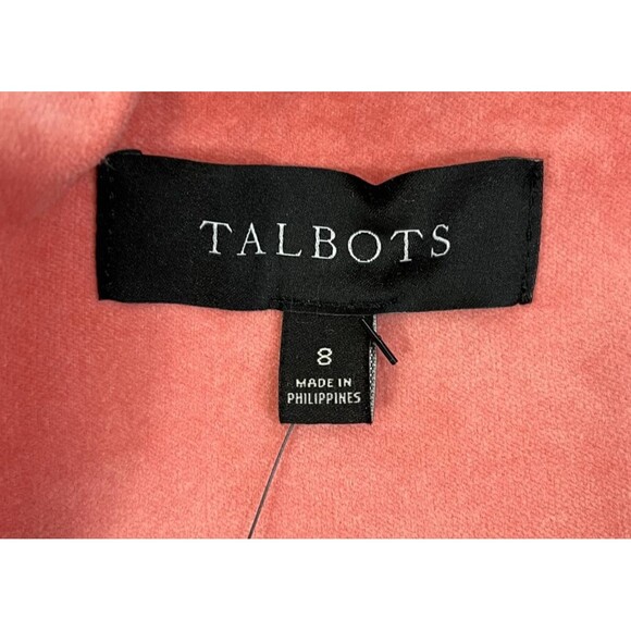 NEW Talbots Blazer Jacket Women's 8 Velour Velvet Pink Pockets Coat Business - Picture 4 of 12